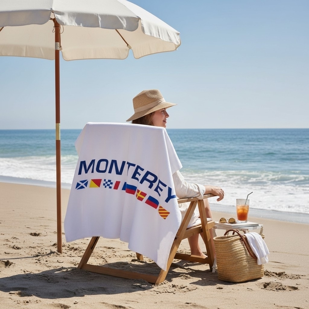 Monterey Boats Nautical Flags  Large Beach Towel Yachting Sport Boat 60"×36"